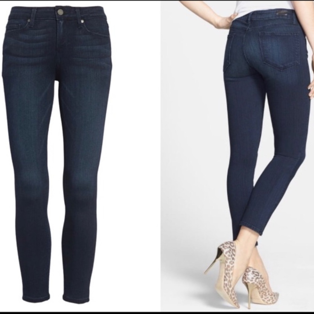 PAIGE 👖Verdugo Crop Skinny Jeans Ladies’ Size 28 Dark Blue Made in USA